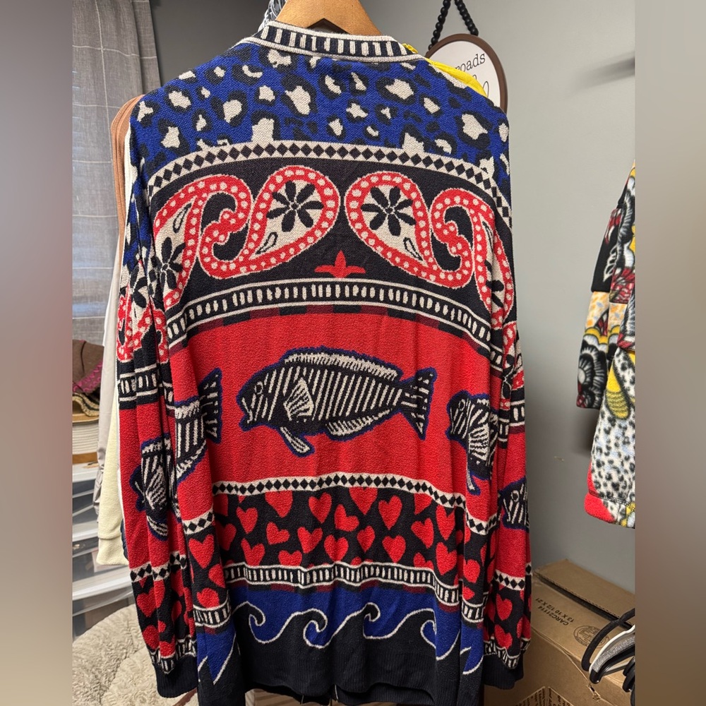 FARM Rio Red and Blue Patterned Cardigan - Picture 8 of 9